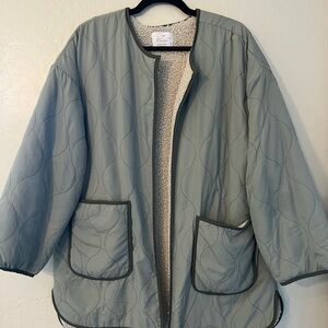 CES FEMME Reversible Sherpa Jacket, Sage Green
